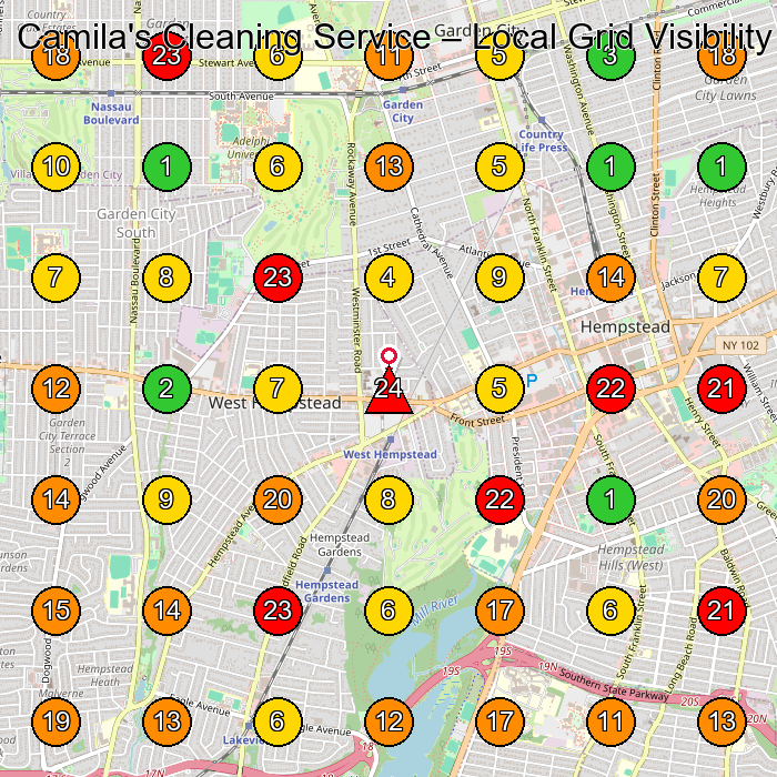 Camila's Cleaning Service House Cleaning Service GeoGrid ranking map for None